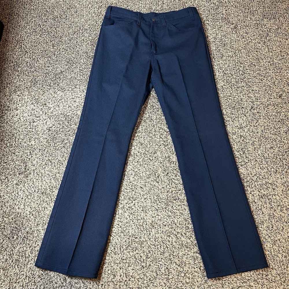 Vintage 80s Levis 517 Sta-Prest Saddleman Pants Mens 32x31 Blue Bootcut USA